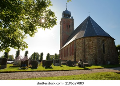 The Protestant Church (or Saint John The Baptist Church) Of Deinum, Friesland, Netherlands, Located In The Village Of Deinum Close To Leeuwarden. This Church Is Listed As Rijksmonument