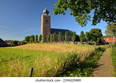 The Protestant Church (or Saint John The Baptist Church) Of Deinum, Friesland, Netherlands, Located In The Village Of Deinum Close To Leeuwarden. This Church Is Listed As Rijksmonument