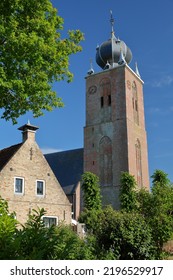 The Protestant Church (or Saint John The Baptist Church) Of Deinum, Friesland, Netherlands, Located In The Village Of Deinum Close To Leeuwarden. This Church Is Listed As Rijksmonument