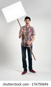 Protesting Man With Placard