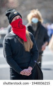 Protestors Call To Tax The Rich And Impeach Governor Andrew Cuomo Following Allegations Of Sexual Misconduct And A Covering-up COVID-19 Related Nursing Home Deaths On March 20, 2021 In New York City. 