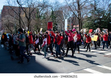 Protestors Call To Tax The Rich And Impeach Governor Andrew Cuomo Following Allegations Of Sexual Misconduct And A Covering-up COVID-19 Related Nursing Home Deaths On March 20, 2021 In New York City. 