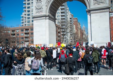 Protestors Call To Tax The Rich And Impeach Governor Andrew Cuomo Following Allegations Of Sexual Misconduct And A Covering-up COVID-19 Related Nursing Home Deaths On March 20, 2021 In New York City. 