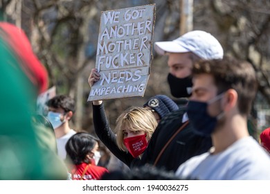 Protestors Call To Tax The Rich And Impeach Governor Andrew Cuomo Following Allegations Of Sexual Misconduct And A Covering-up COVID-19 Related Nursing Home Deaths On March 20, 2021 In New York City. 