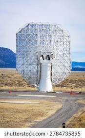 Prototype antenna for the Next Generation Very Large Array displayed at the VLA complex in New Mexico
