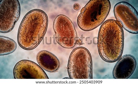 Protozoa seen under a microscope. high resolution image.