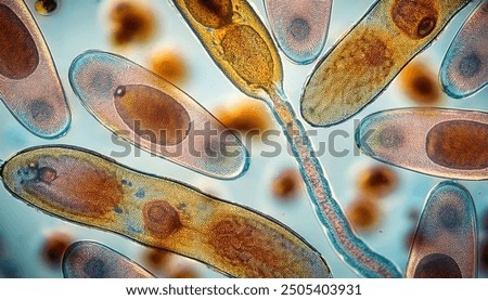 Protozoa seen under a microscope. high resolution image.