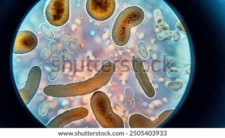 Protozoa seen under a microscope. high resolution image.
