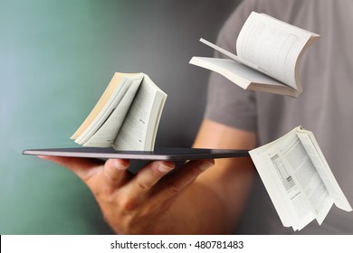 Protrude From Books Tablet