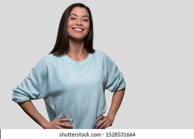 Proud and accomplished young woman smiling with pride, confidence, high self esteem, empowered confident leader student - Shutterstock ID 1528531664