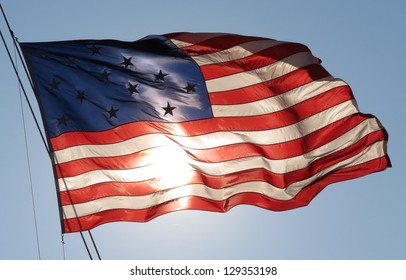 Proud American Flag Waving