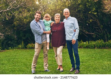 Proud Of The Family We Created. Shot Of A Multigenerational Family Outside.