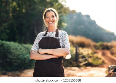 Proud Farmer At Her Countryside Home