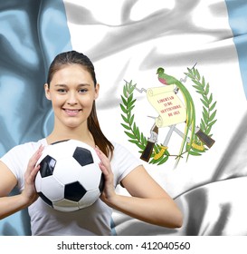 Proud woman football fan of Guatemala - Powered by Shutterstock