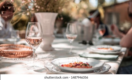 Provencal Table With Rosé Wine 