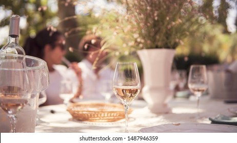 Provencal table with rosé wine 