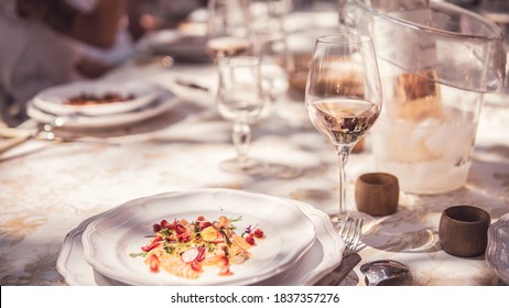 Provencal Table With Rosé Wine