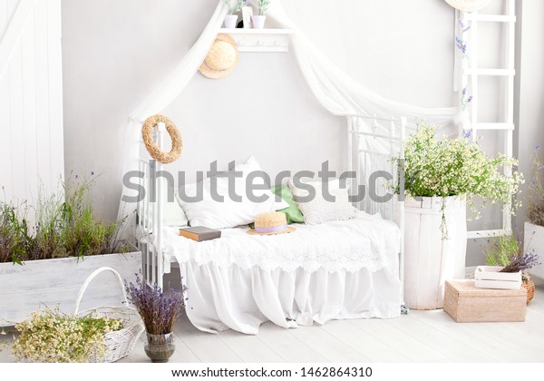 Provence Rustic Style Lavender Country White Stock Image