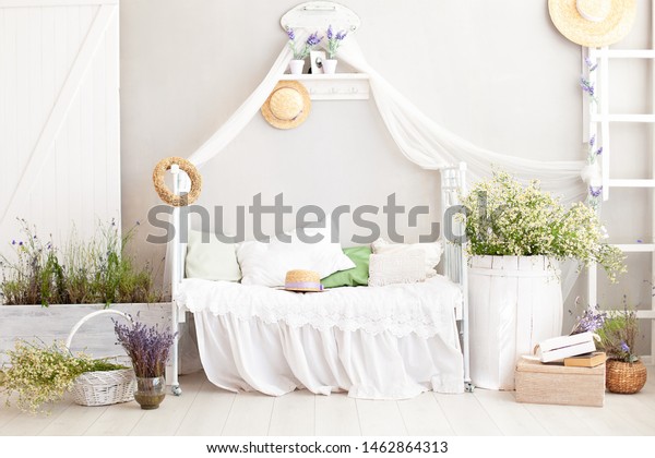 Provence Rustic Style Lavender Country White Stock Image