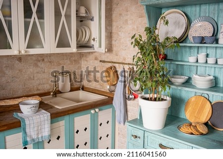 Provence style home kitchen interior