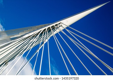 Provencher bridge in Downtown Winnipeg at the touristic forks at the Winnipeg junction of Red and Assiniboine Rivers 