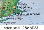 Providence, Rhode Island marked by a gold map tack.  The City of Providence is the county seat of Providence County, RI and the Capital City of the State.