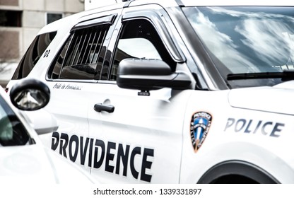 Providence, Rhode Island, USA, April 21 2015 Police Car.