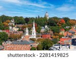 Providence, Rhode Island, USA historic New England architecture with early autumn foliage.