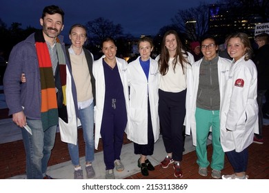 PROVIDENCE, RHODE ISLAND. USA  MAY 3, 2022.  Seven Obstetrics And Gynecology Doctors Attend The The Women Project Roe Rally In Support Of Abortion Healthcare.                              