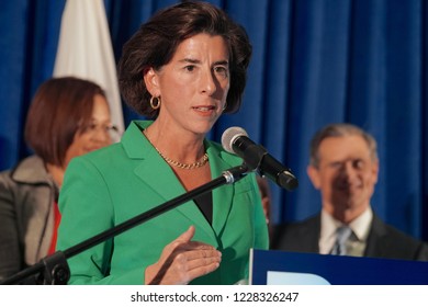 PROVIDENCE, RHODE ISLAND/USA- NOVEMBER 6, 2018: Rhode Island Governor, Gina Raimondo, Celebrates Her Election Victory With Family And Friends At The Providence Biltmore                                