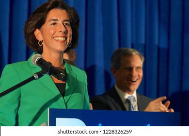 PROVIDENCE, RHODE ISLAND/USA- NOVEMBER 6, 2018: Rhode Island Governor, Gina Raimondo, Celebrates Her Election Victory With Family And Friends At The Providence Biltmore                                