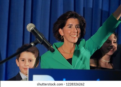 PROVIDENCE, RHODE ISLAND/USA- NOVEMBER 6, 2018: Rhode Island Governor, Gina Raimondo, Celebrates Her Election Victory With Family And Friends At The Providence Biltmore                                