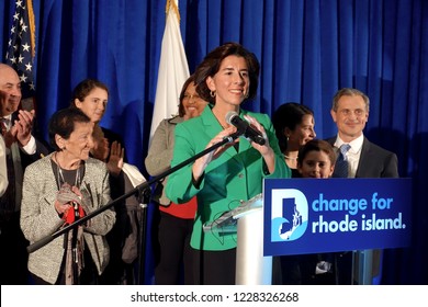 PROVIDENCE, RHODE ISLAND/USA- NOVEMBER 6, 2018: Rhode Island Governor, Gina Raimondo, Celebrates Her Election Victory With Family And Friends At The Providence Biltmore                                