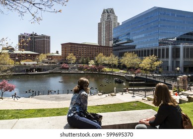 PROVIDENCE, RI - APRIL 30:. City Skyline In New England Region Of The United States On April 30th, 2016 In Providence RI