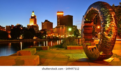 PROVIDENCE, RI - JULY 6 : Providence, RI Skyline On July 6th, 2013. It Is The Capital And Most Populous City In Rhode Island And Was One Of The First Cities Established In The United States.