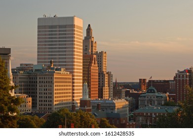 Providence, RI, USA August 17 The Skyline Of Providence, Rhode Island Combines Classic And Modern Architecture In Its Skyline