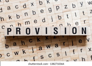 Provision Word Concept On Cubes