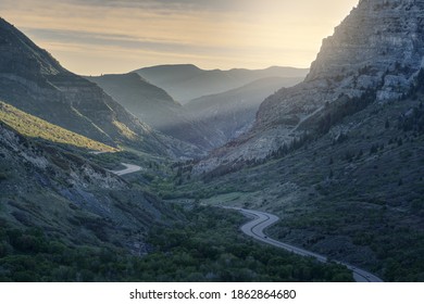 Provo Canyon during morning sunrise