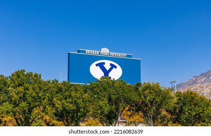 Provo, UT - October 14, 2022: LaVell Edwards Stadium On The Campus Of Brigham Young University In Provo, Utah