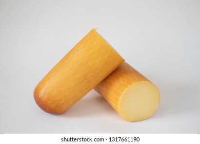 Provolone Cheese On A White Background