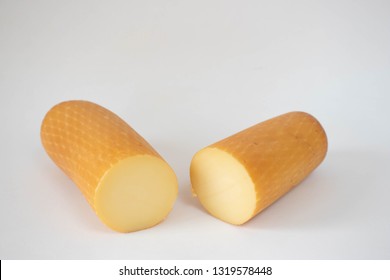 Provolone Cheese On A White Background