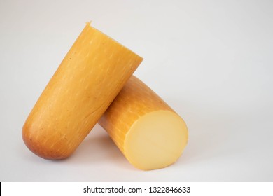 Provolone Cheese On A White Background