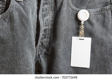 Proximity Card In Pocket Black Jeans.