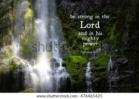 Proxy Falls Waterfall in Oregon with a Bible Verse
