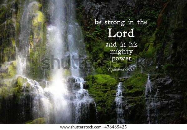 Proxy Falls Waterfall Oregon Bible Verse Stock Photo (Edit Now) 476465425