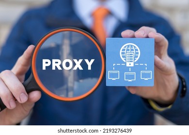 Proxy Server Technology Concept. Cyber Security. Secure Network, Connection, Internet. Data Protection, Blockchain, Cybersecurity, VPN.