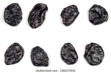 Prunes Isolated On White Background Clipping: стоковая фотография