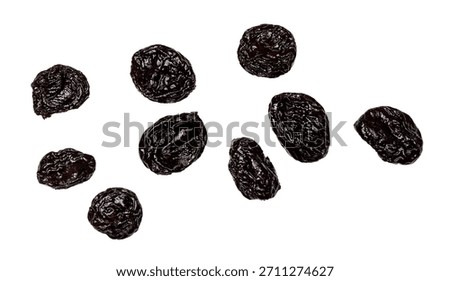 Prune isolated on white background, top view.