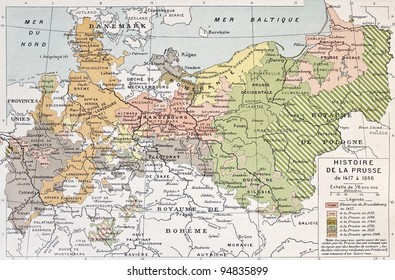 Prussia Historical Development Map. By Paul Vidal De Lablache, Atlas Classique, Librerie Colin, Paris, 1894