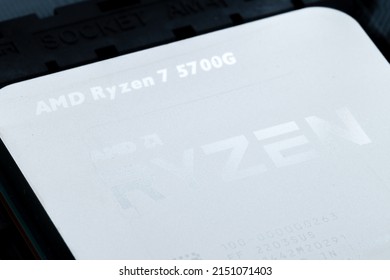 Pruszcz Gdanski, Poland - April 21, 2022: AMD Ryzen 7 CPU.